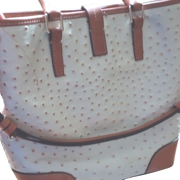 Dooney & Bourke Ostrich Embossed Medium Cayden Tote Bag Purse - Picture 3 of 5